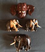 Vintage Antieken Ebben Houten Olifanten mét alle slagtanden, Ophalen