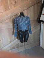 Shirt cropped mt xs blauw witte stippen., Blauw, Ophalen of Verzenden, Zo goed als nieuw, Lange mouw