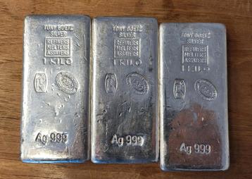 Zilveren baren - 3 x 1 Kilo beschikbaar voor biedingen