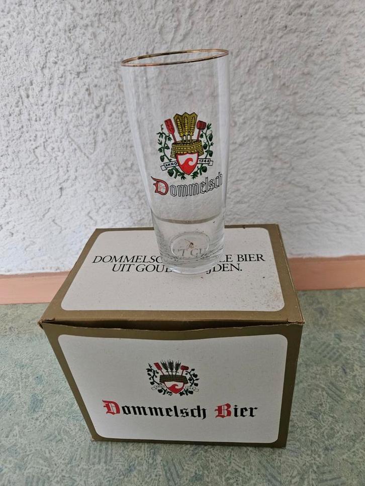 Vintage Dommelsch Bierglazen Set + Kaartspel, Verzamelen, Biermerken, Nieuw, Glas of Glazen, Dommelsch, Ophalen of Verzenden