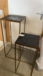 Zuil S/2 33x33x80+38x38x100 cm CHISA mng hout zwrt-ant brons, Ophalen, Zo goed als nieuw, Nvt, Nvt