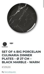3x Sanodegusto marmer poselein borden warm, Huis en Inrichting, Keuken | Servies, Ophalen of Verzenden, Zo goed als nieuw, Bord(en)