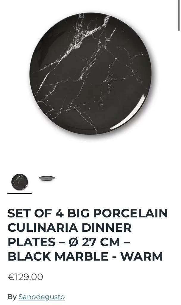 3x Sanodegusto marmer poselein borden warm, Huis en Inrichting, Keuken | Servies, Zo goed als nieuw, Bord(en), Overige stijlen