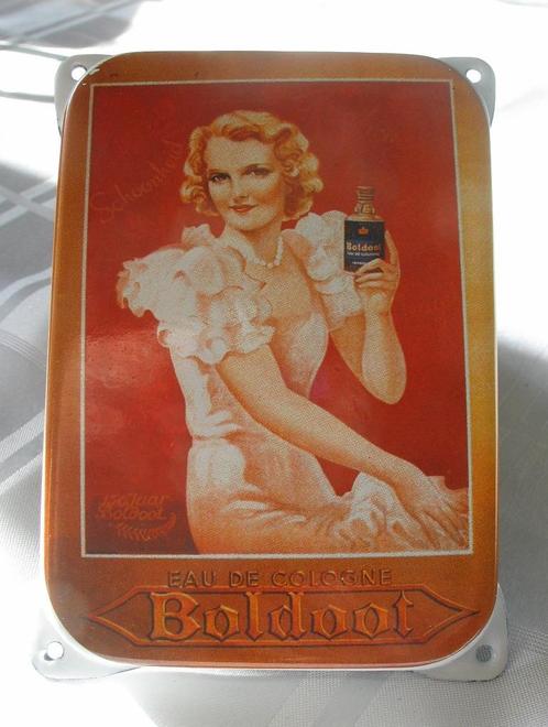Boldoot eau de cologne muurschild emaille deurpostje, Verzamelen, Merken en Reclamevoorwerpen, Zo goed als nieuw, Reclamebord