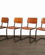 4x Industriële zwevende jaren 60 design buisframe stoelen, Huis en Inrichting, Stoelen, Vier, Ophalen