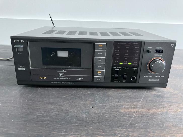 Vintage Philips Cassettedeck - FC444, Audio, Tv en Foto, Cassettedecks, Enkel, Philips, Tiptoetsen, Ophalen