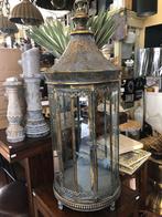 Zeer groot WINDLICHT ANTIEK - LANTAARN goud-grijs flamant, Huis en Inrichting, Woonaccessoires | Kandelaars en Kaarsen, Pietseweg 13A Oud Gastel