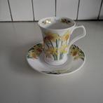 Dunoon:mok met schotel  "april" flower of the month, Huis en Inrichting, Keuken | Servies, Ophalen of Verzenden, Porselein, Overige stijlen
