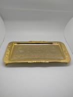 Vintage Gouden Dienblad Schaal, Ophalen of Verzenden, Gebruikt, Rechthoekig, Metaal