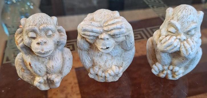 Horen, Zien en Zwijgen Beeldjes Set, Verzamelen, Beelden en Beeldjes, Gebruikt, Overige typen, Ophalen of Verzenden