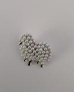 Broche schaapje met pareltjes, Verzenden, Nieuw, Zilver, Overige materialen