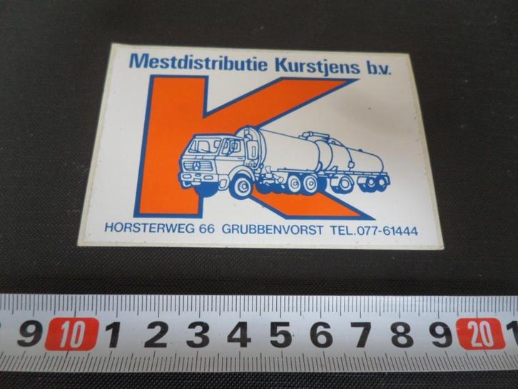 sticker grubbenvorst mestdistributie kurstjens bv, Verzamelen, Stickers, Zo goed als nieuw, Bedrijf of Vereniging, Ophalen