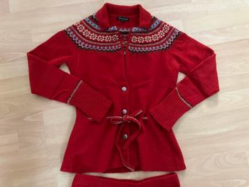 King Louie rode lamswollen vest en rok Noorse style  S izgs beschikbaar voor biedingen