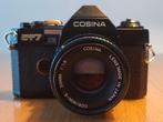 Cosina fototoestel fotocamera analoog in leren etui, Audio, Tv en Foto, Fotocamera's Analoog, Ophalen of Verzenden, Gebruikt, Compact