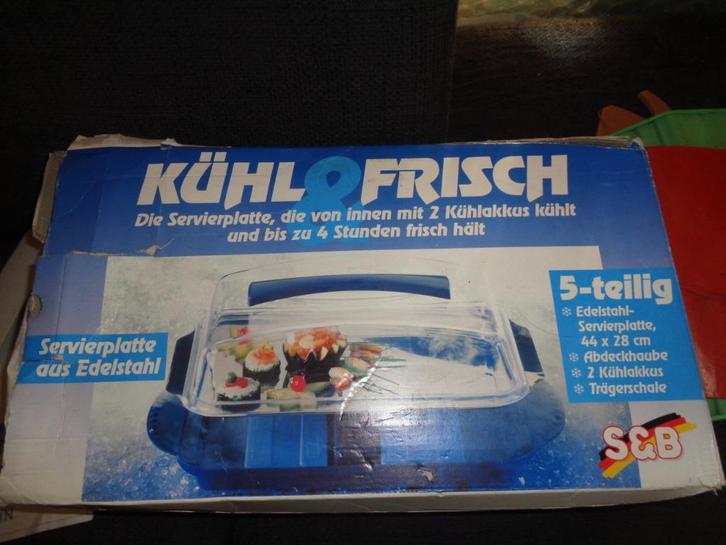 Buffet dienblad met koelelementen, Huis en Inrichting, Keuken | Keukenbenodigdheden, Zo goed als nieuw, Ophalen of Verzenden