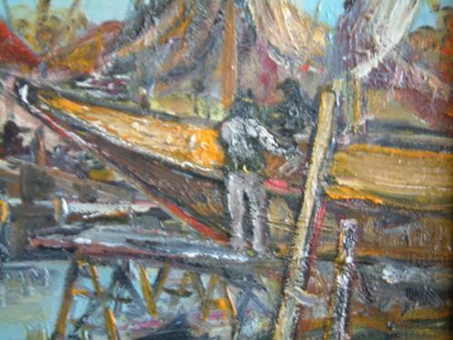 De Paal ----Westerschelde-- waarschijnlijk  werf Verras, Antiek en Kunst, Kunst | Schilderijen | Klassiek, Ophalen