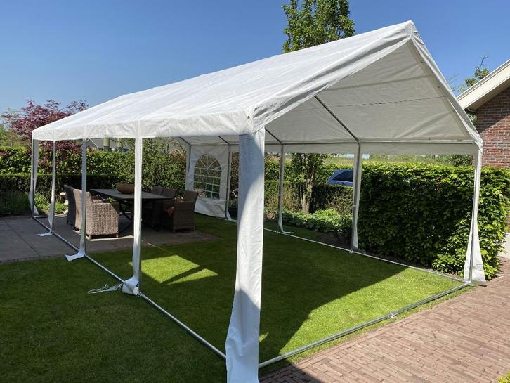 Partytent 8x4 meter te huur, Tuin en Terras, Partytenten, Gebruikt, Partytent, 2 meter of meer, 8 meter of meer, 4 tot 6 meter