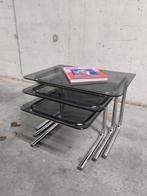 Vintage trio bijzettafels, Ophalen, Zo goed als nieuw, Minder dan 75 cm, Minder dan 50 cm