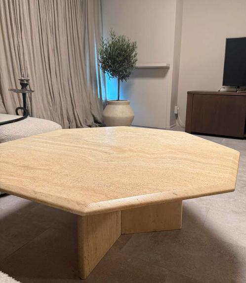 Salon tafel Italiaans travertin 100 cm, Huis en Inrichting, Tafels | Eettafels, 50 tot 100 cm, 100 tot 150 cm, Ophalen