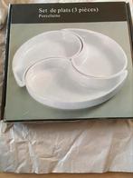 Serveerschaal porselein wit. 3-delig, Nieuw, Ophalen of Verzenden, Schaal of Schalen, Effen