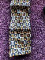 Stropdas geel, blauw en oranje patroon en riem., Ophalen of Verzenden, Zo goed als nieuw, Blauw, Met patroon
