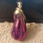 B1147 oude kerstbal paars aubergine 8 cm, Ophalen of Verzenden, Gebruikt
