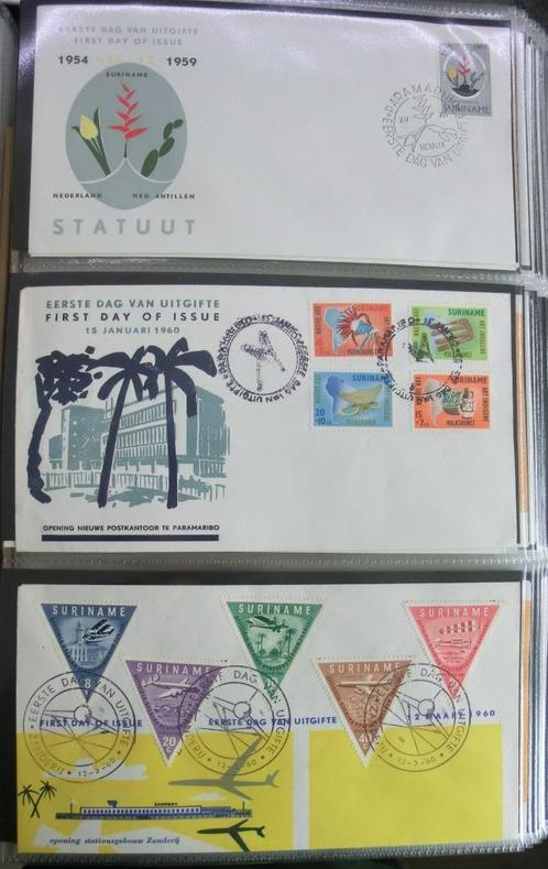 Verz FDC Suriname tot 1975,, Postzegels en Munten, Postzegels | Volle albums en Verzamelingen, Nederland, Ophalen of Verzenden