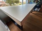 Eet- of vergadertafel Forbo linoleum top kleur Pebble, 50 tot 100 cm, 150 tot 200 cm, Metaal, Rechthoekig