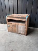 Leuk steigerhouten kastje nachtkastje kast hout, Ophalen, Gebruikt