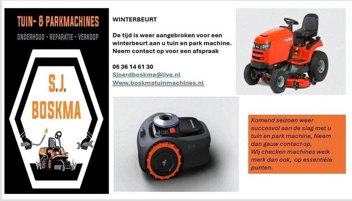 Winterbeurt zitmaaier/tuinbouw machines, Tuin en Terras, Zitmaaiers, Zo goed als nieuw, Ophalen of Verzenden