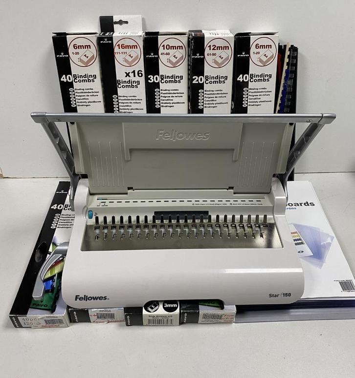 Fellowes Star 150 inbindmachine met veel bindringen, Diversen, Bureau-accessoires, Gebruikt, Ophalen of Verzenden