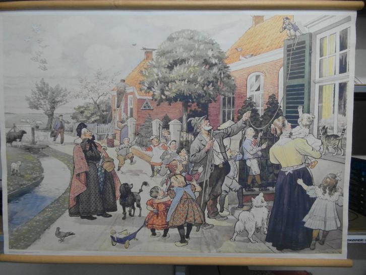 Mooie schoolplaat van Jetses, Antiek en Kunst, Antiek | Schoolplaten, Stad- en Dorpsgezichten, Ophalen