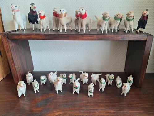 Oude Wollen Kerstschaapjes Houten Pootjes/Schaapje/Schaapjes, Antiek en Kunst, Curiosa en Brocante, Ophalen of Verzenden