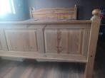Houten tweepersoonsbed 160x200 + nachtkastjes, Ophalen, Gebruikt, Bruin, Tweepersoons