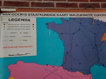 staatkundige kaart van zuidwest Europa  beschikbaar voor biedingen