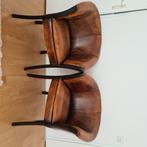 Vintage schapenleren clubfauteuils set, Ophalen, Gebruikt, 75 tot 100 cm, Hout