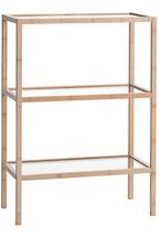 2x Wandrek Jysk Brande - Bamboe met Glazen Planken, Ophalen, Zo goed als nieuw