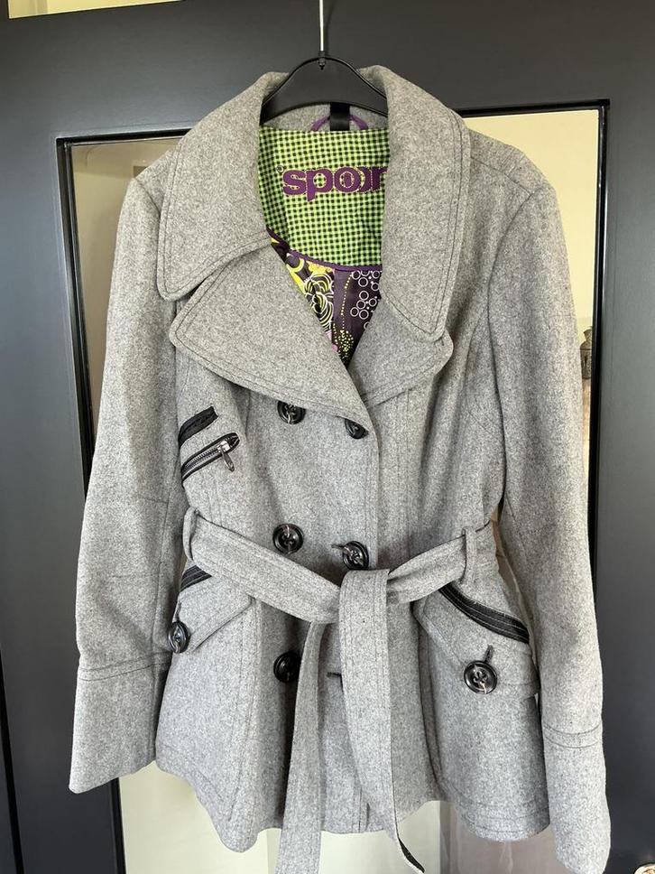 Spoom wollen damesjas - Stijlvol en warm!, Kleding | Dames, Jassen | Zomer, Zo goed als nieuw, Maat 42/44 (L), Ophalen of Verzenden