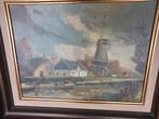 Schilderij van een Hollandse molen peter brouwer, Antiek en Kunst, Ophalen of Verzenden
