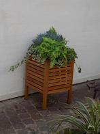 Plantenbak hout wasmand opbergbak lattenconstructie degelijk, Tuin en Terras, Gebruikt, Rond, Ophalen of Verzenden, Aardewerk