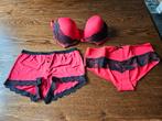 2. Lingerie Setje BH 75E met Slip en Hipster 36/38, Bonprix, Ophalen of Verzenden, Rood, Setje