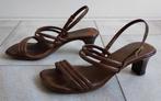 Leren dames sandalen maat 37, Bruin, Zo goed als nieuw, Sandalen of Muiltjes, Ophalen of Verzenden