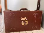 Koffer (vintage): bruin leer, Sieraden, Tassen en Uiterlijk, Koffers, Slot, 35 tot 45 cm, Gebruikt, Leer