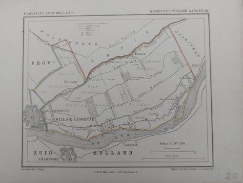 86 / Litho uit 1866 door J. Kuyper van Willige Langerak ZH, Antiek en Kunst, Kunst | Litho's en Zeefdrukken, Ophalen of Verzenden