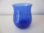 Chris de Lorm Leerdam jaren dertig blauw glas vaasje vaas, Ophalen of Verzenden