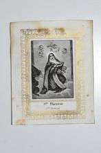 Antiek bidprentje St Thérèse van Liseux met engeltjes, Bidprentje, Ophalen of Verzenden