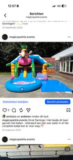 Slide Combo Doubleslide Hawaii Flamingo Springkussen, Ophalen of Verzenden, Zo goed als nieuw