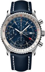 Breitling Navitimer World GMT 46, Sieraden, Tassen en Uiterlijk, Ophalen, Leer, Staal, Breitling