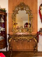 Verguld Deknudt consoletafel met spiegel, Antiek en Kunst, Ophalen of Verzenden