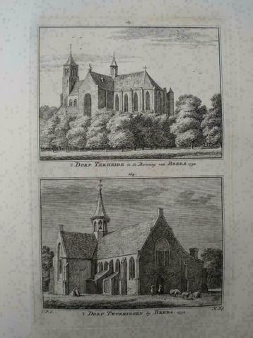 163-164/ Teteringen en Ter Heide  Kopergravure 1746 beschikbaar voor biedingen